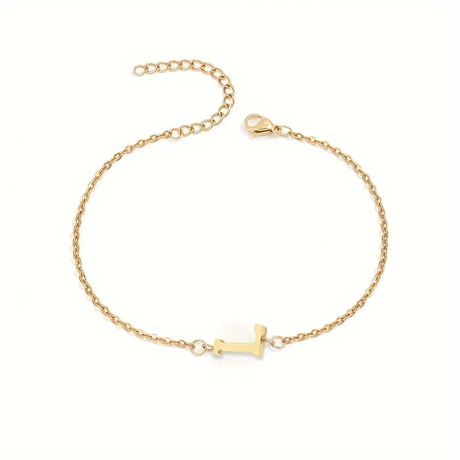 Dainty Feminine Letter Initial Chain Bracelet