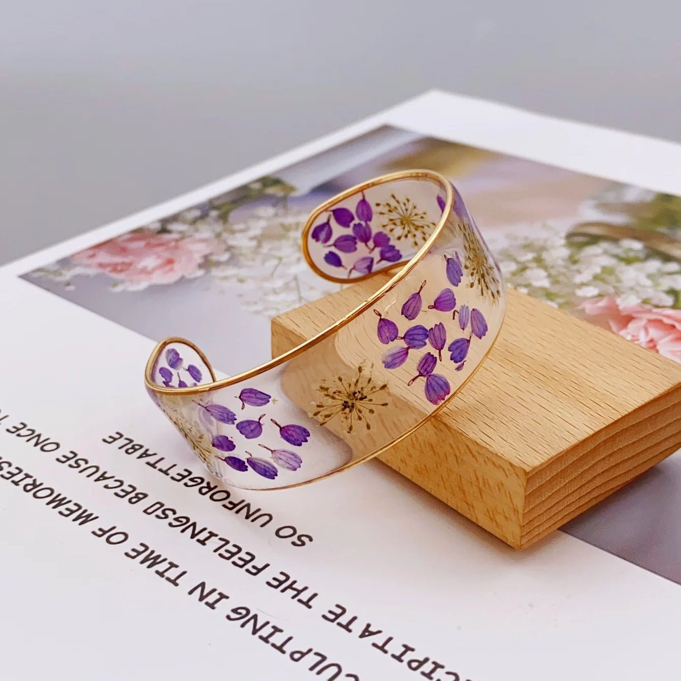 Transparent Floral Feminine Bangle Bracelets