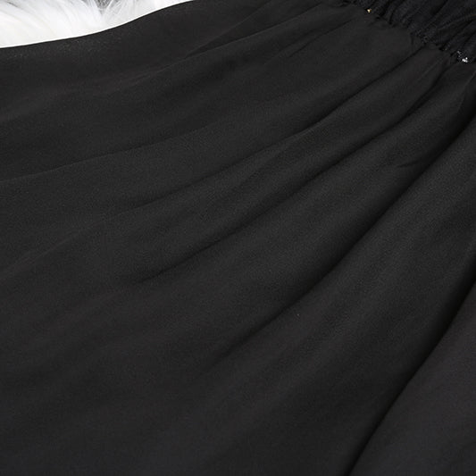 Chic Black Embroidered Sequins tulle Skirts Summer