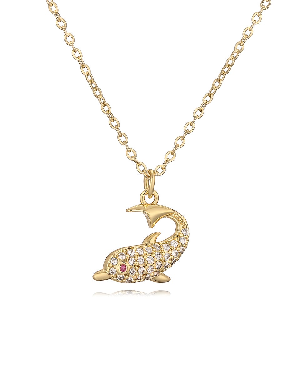 Cubic Zirconia Dolphin Necklace