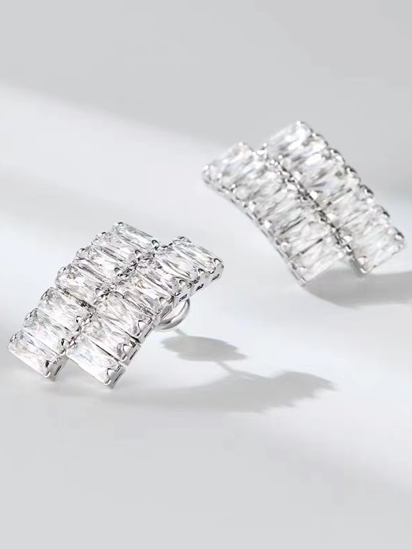 925 Sterling Silver Cubic Zirconia Stud Earrings