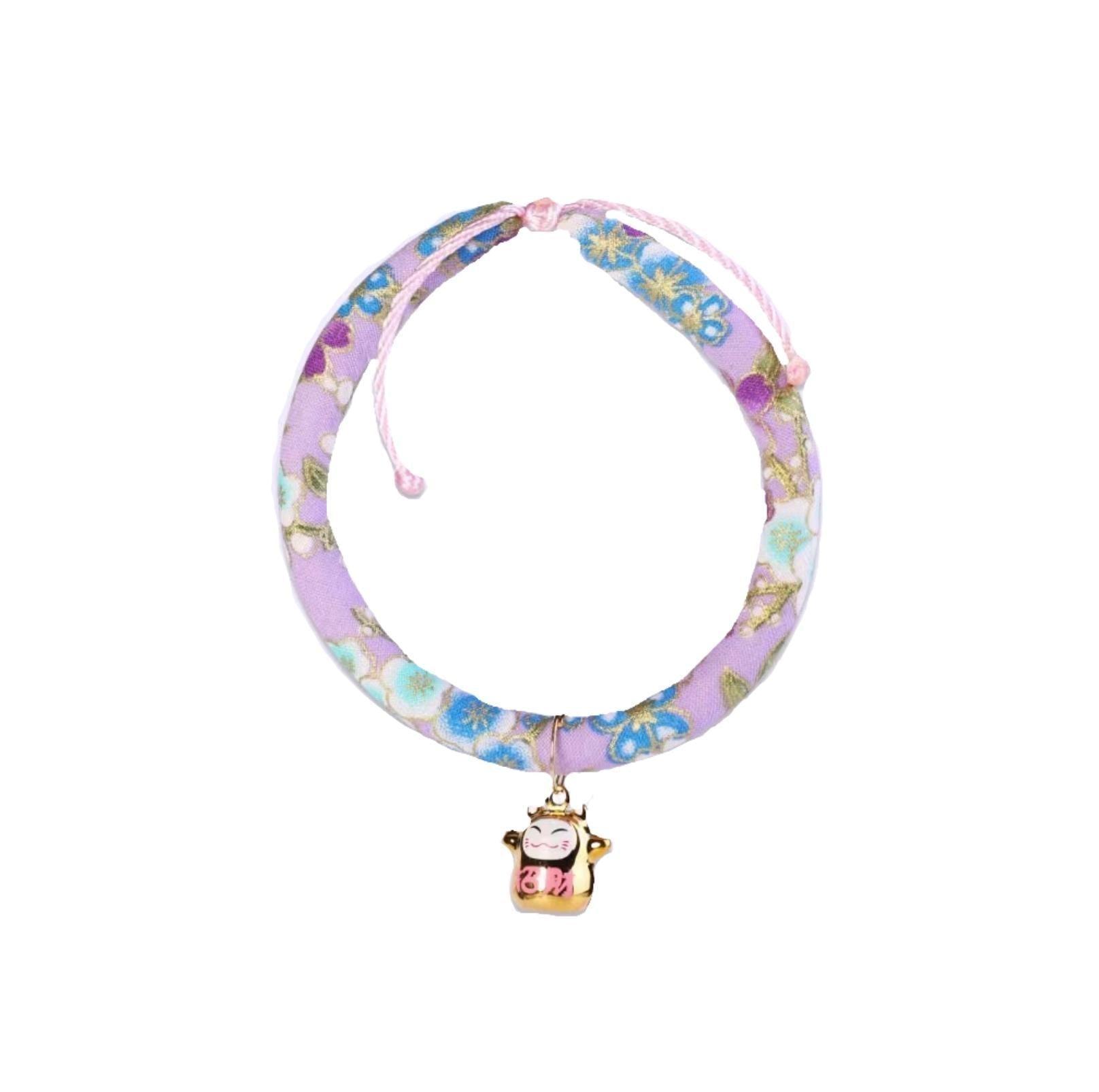 Waves And Flowers  Pet Collar