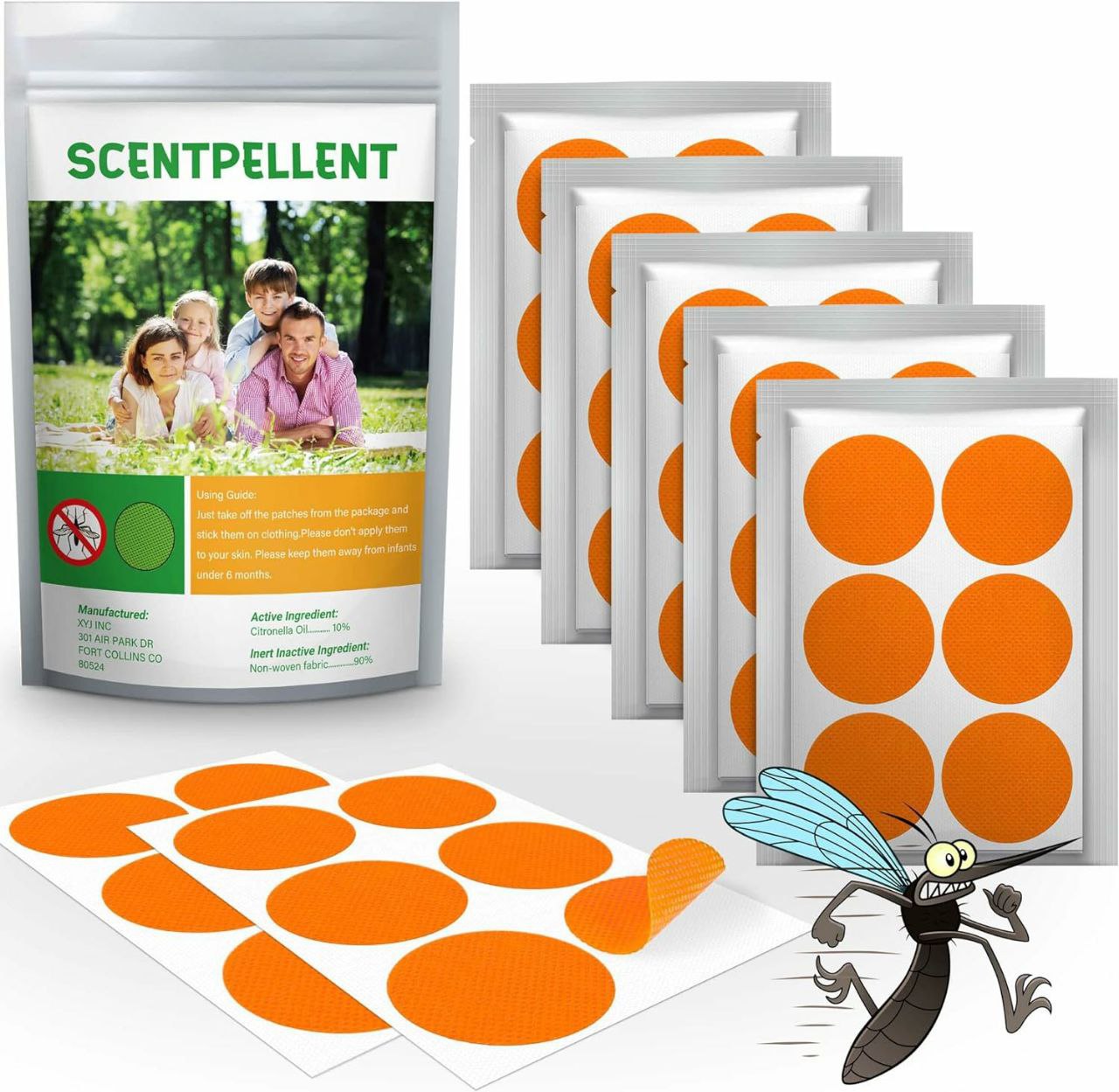 Natural mosquito repellent patch