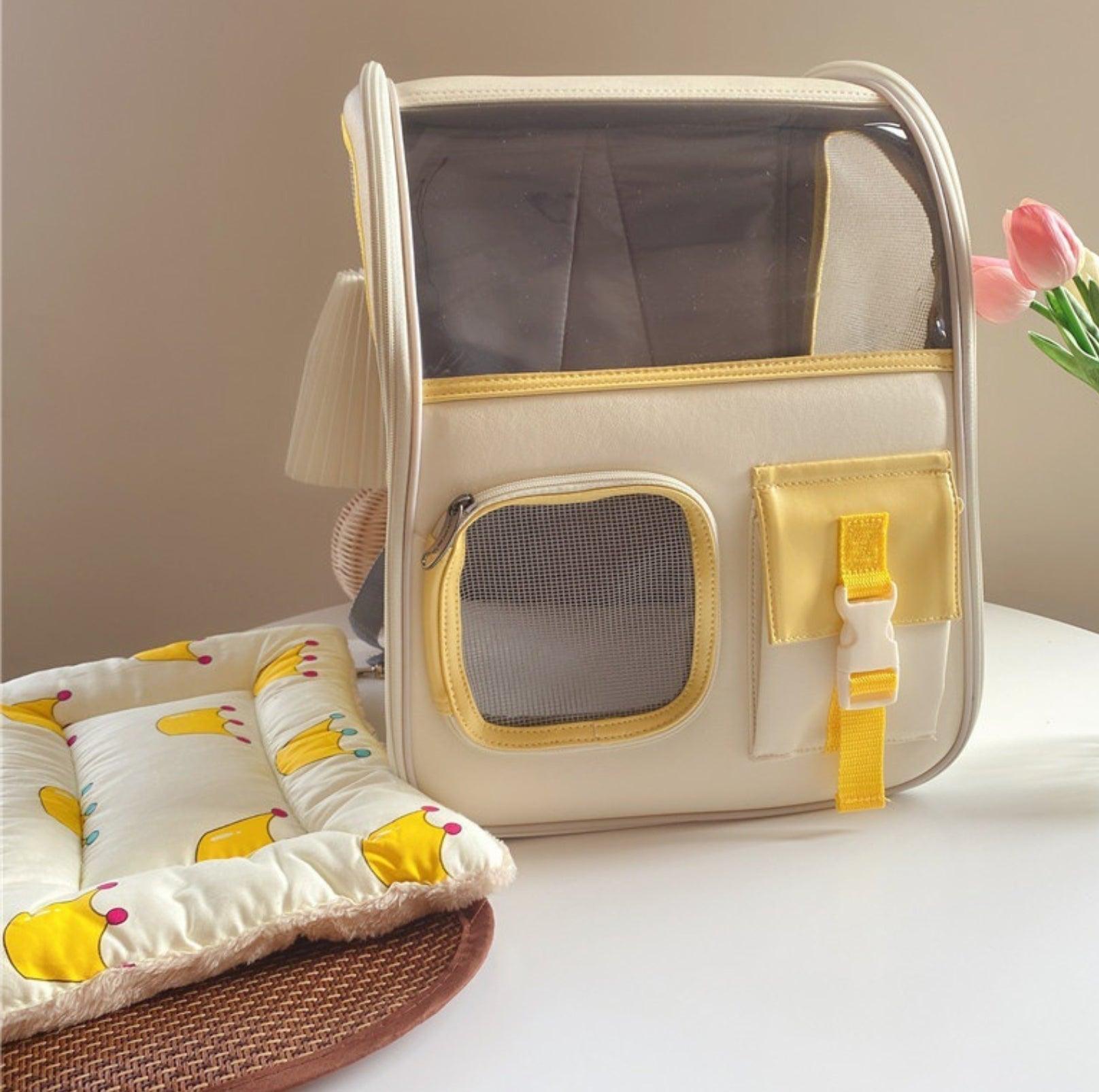 Back to School Clear Shoulder Bag Cat and Small Dog Carrier