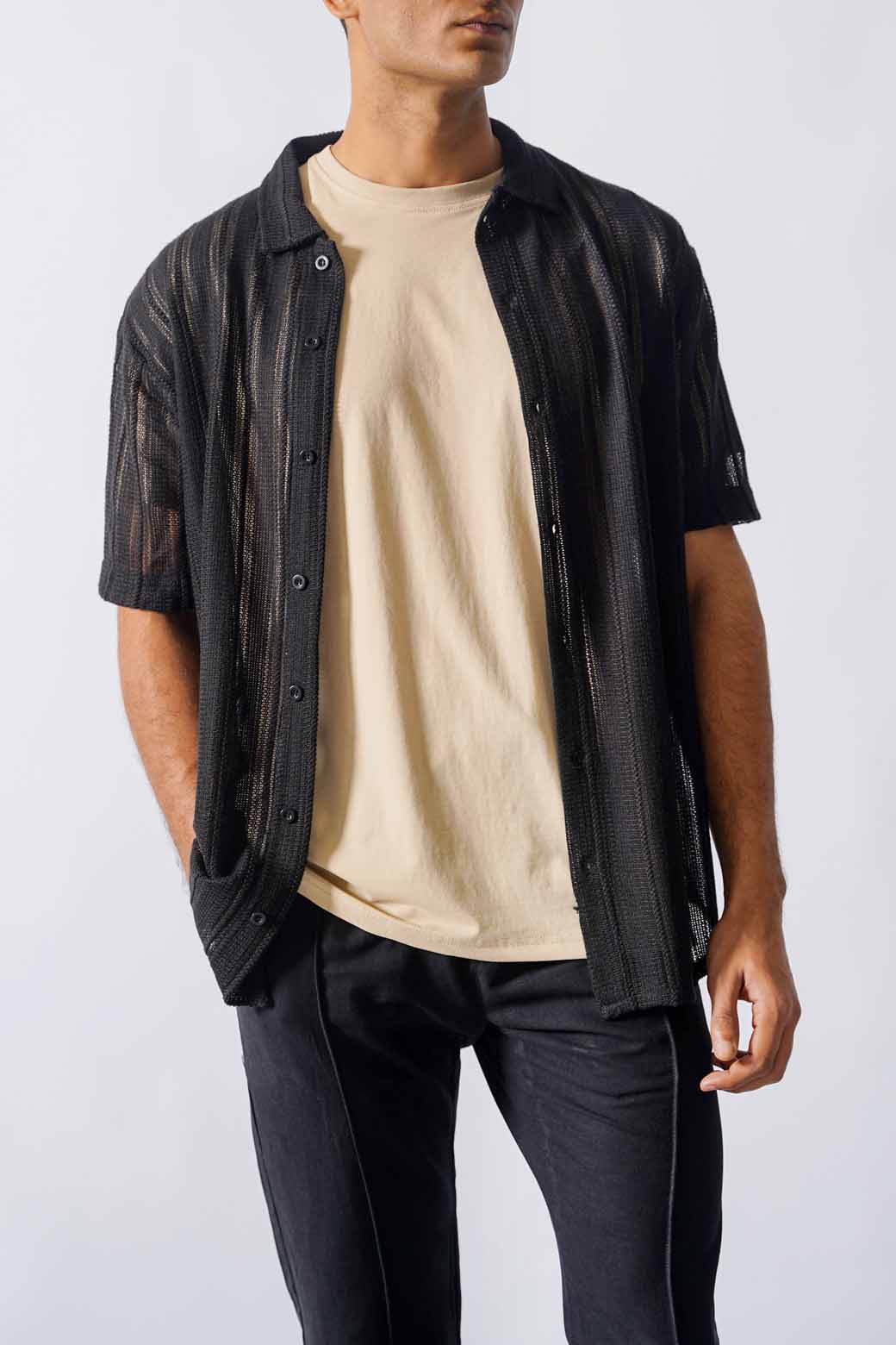 TEXTURED CROCHET SHIRT