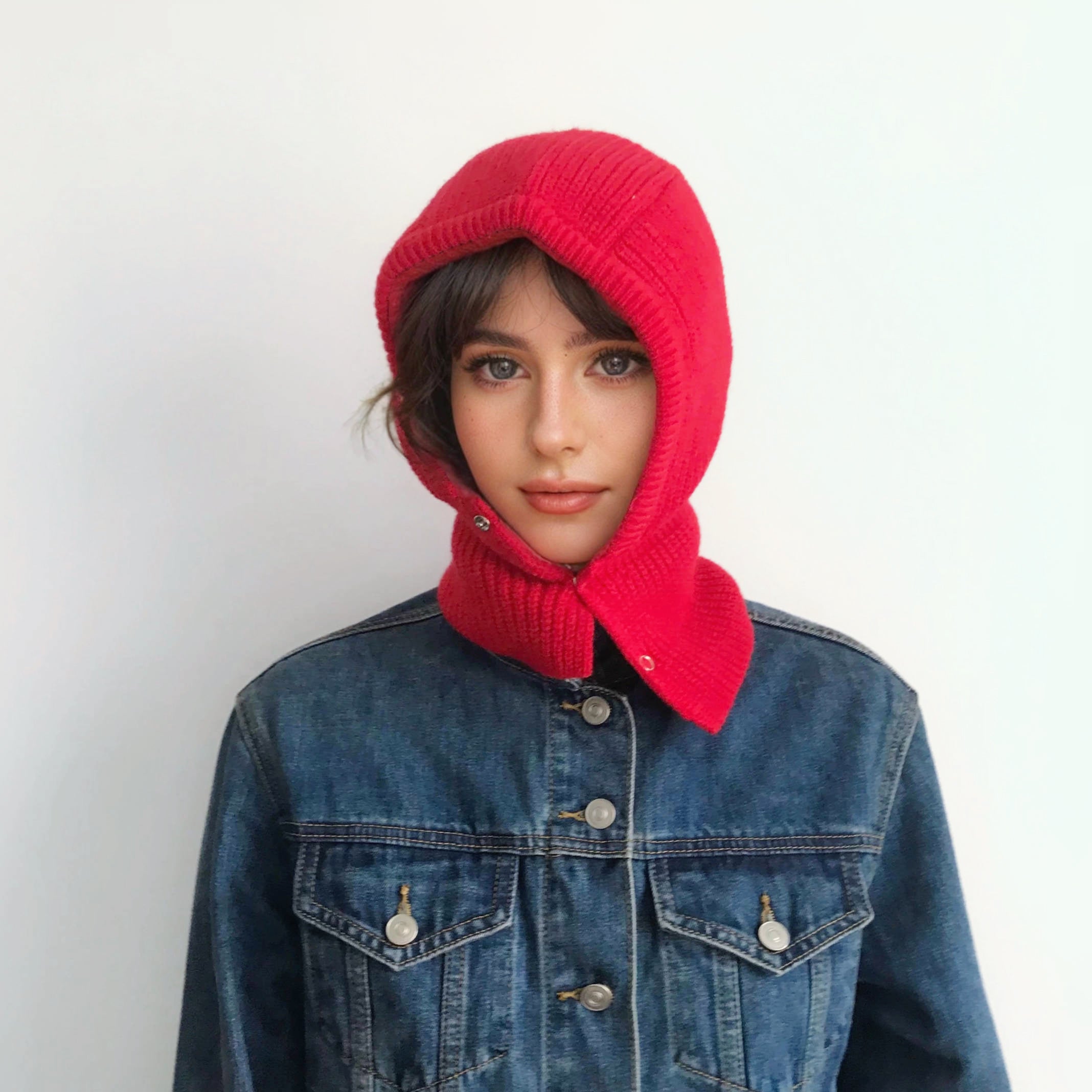 Colored Knitted Balaclava Hat