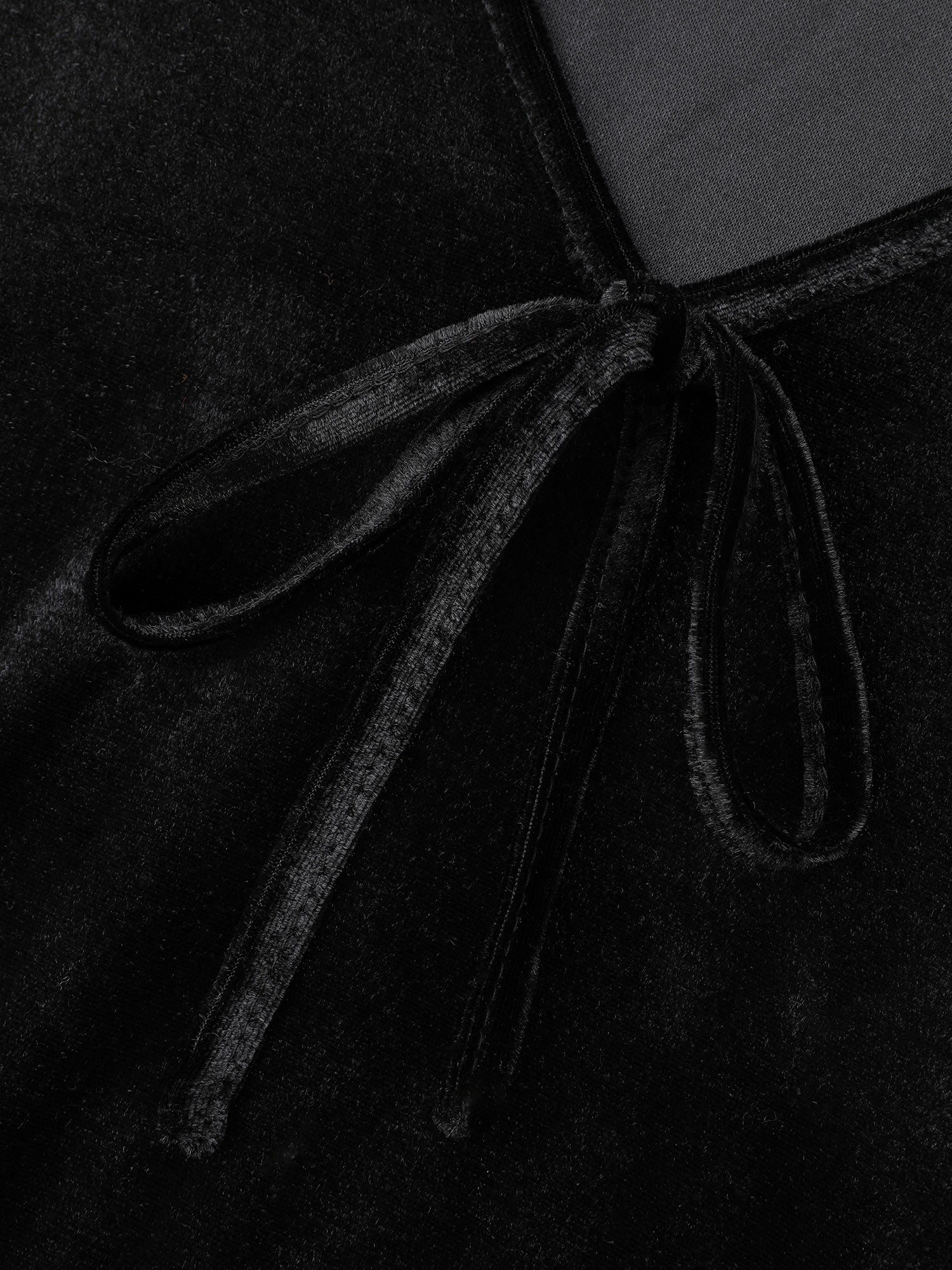 Velvet Sequin Patchwork Tie Knot Dress