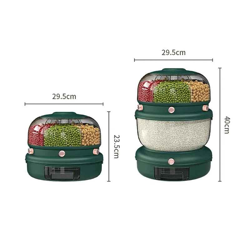ROTATING DUAL PORTIONS 9KG CEREAL DISPENSER