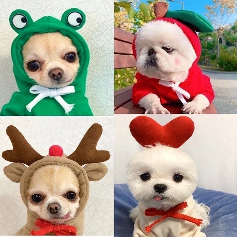 Fashion Polyester Christmas Heart Shape Frog Elk Pet Clothing