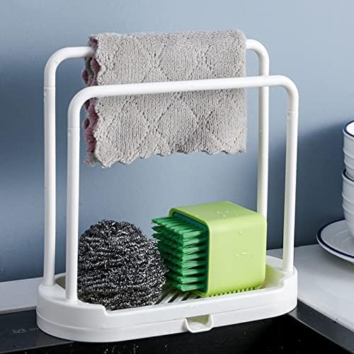 Kitchen Sponge Brush Holder Detachable Towel Rag Hanger For Bathroom Sink
