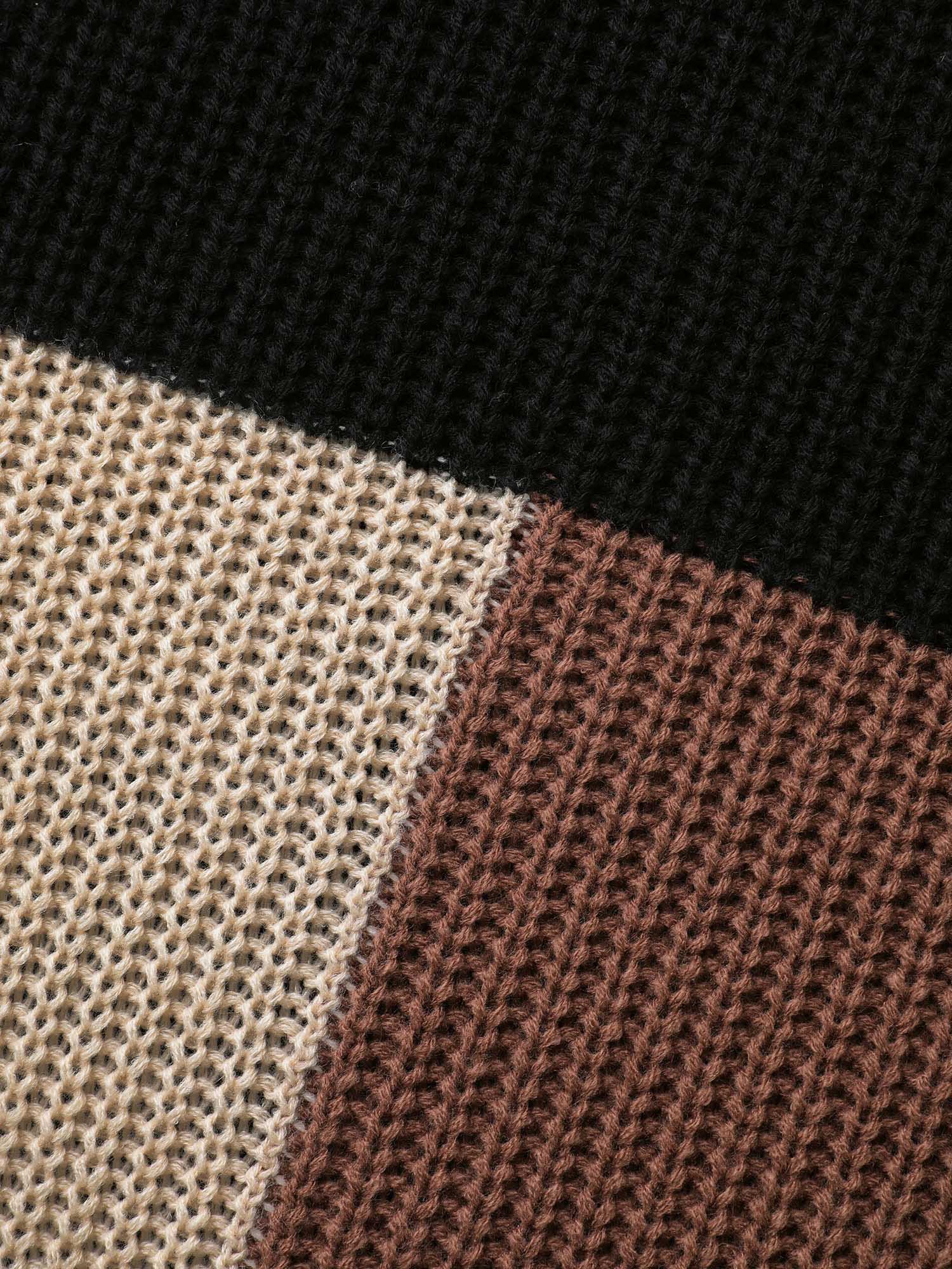 Colorblock Contrast Drop Shoulder Pullover