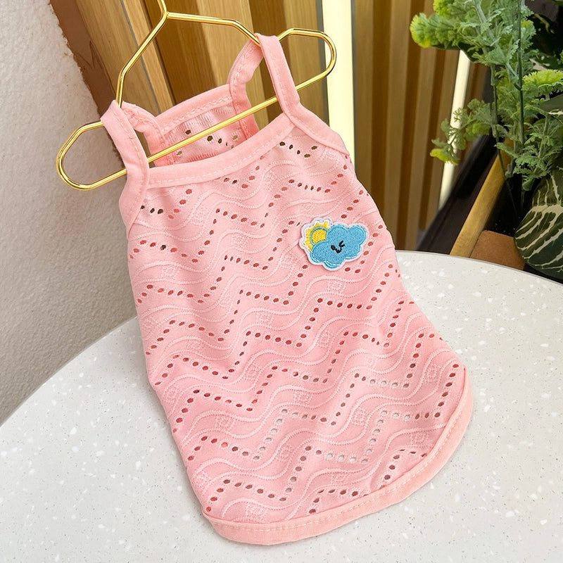 Spring And Summer Puppy Clothes Simple Sling Thin Breathable Small Dog Two-legged Pet Cat Clothes