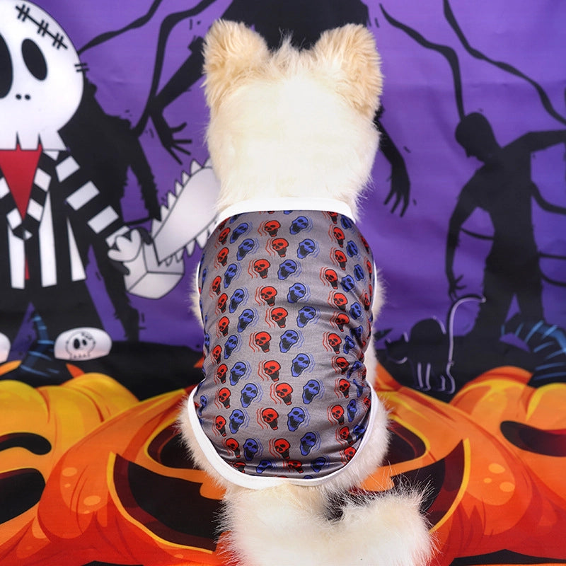 Halloween Skull Pet Clothes Puppy Dog Pumpkin Bucket Black New Cross-border Cat Pet Costume Pumpkin Ghost