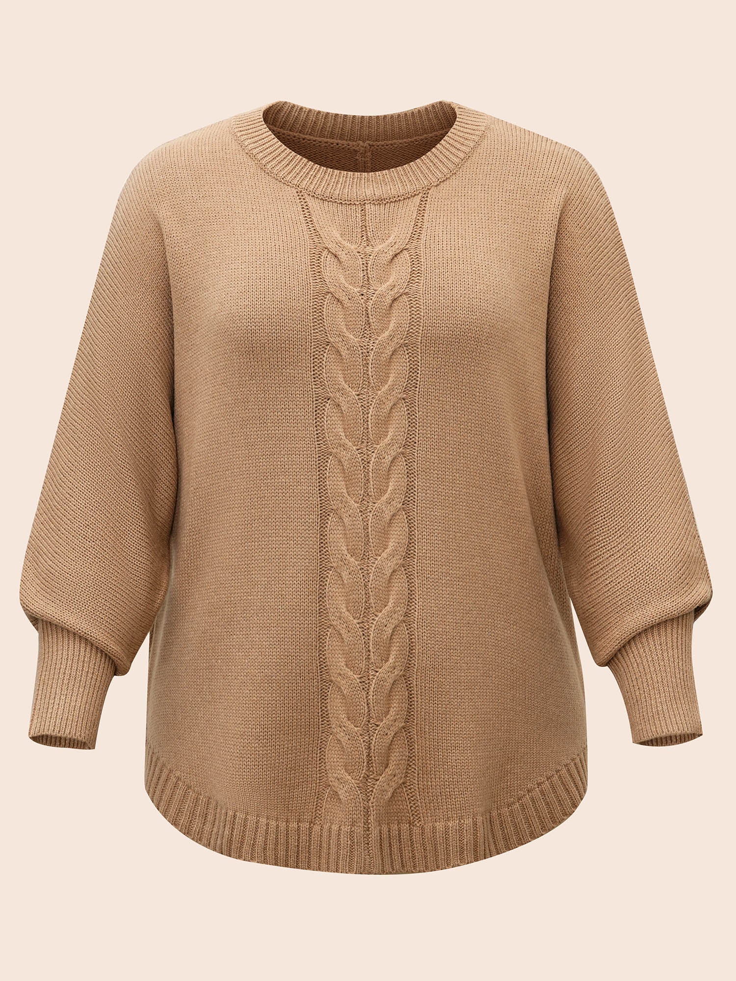 Plain Dolman Sleeve Arc Hem Pullover