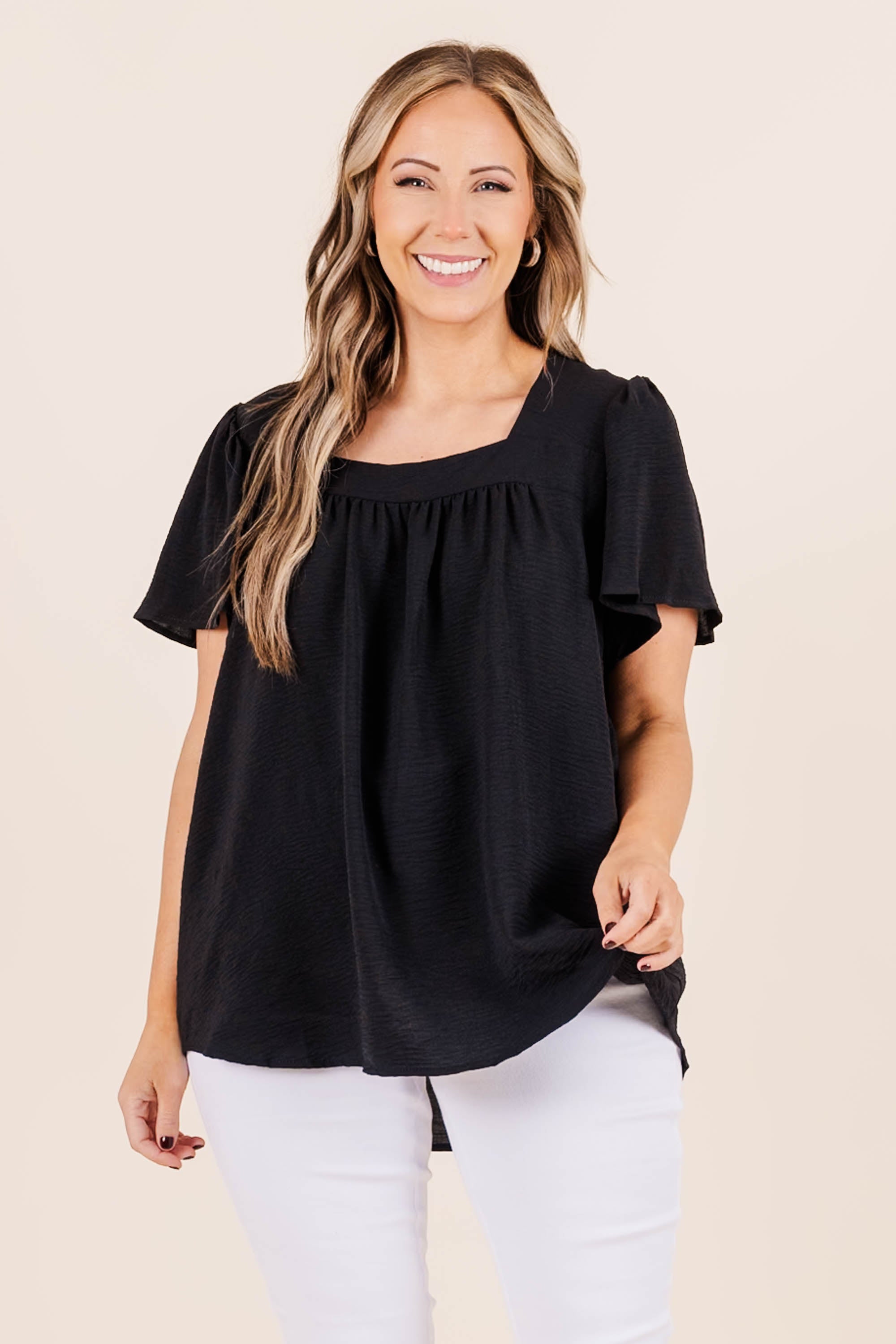 I See You All Over Me Top. Black