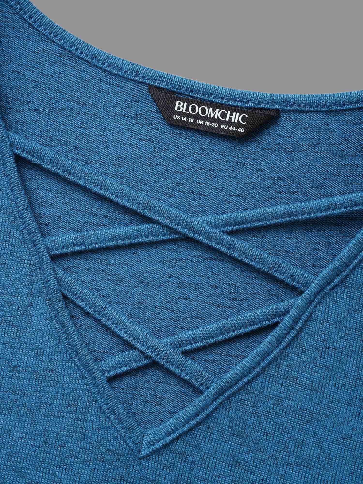 Plain Crisscross Pocket Knit Dress