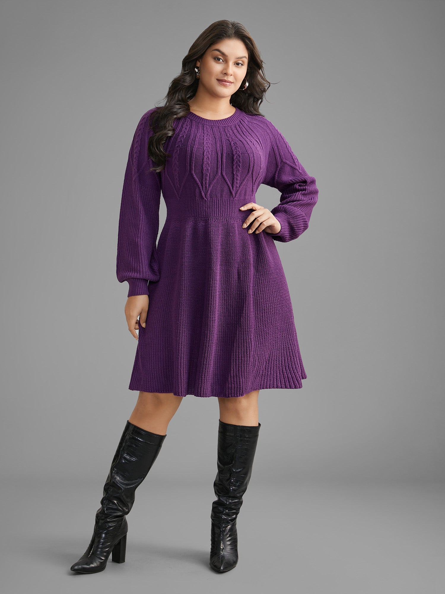 Cable Knit Texture Raglan Sleeve Pullover