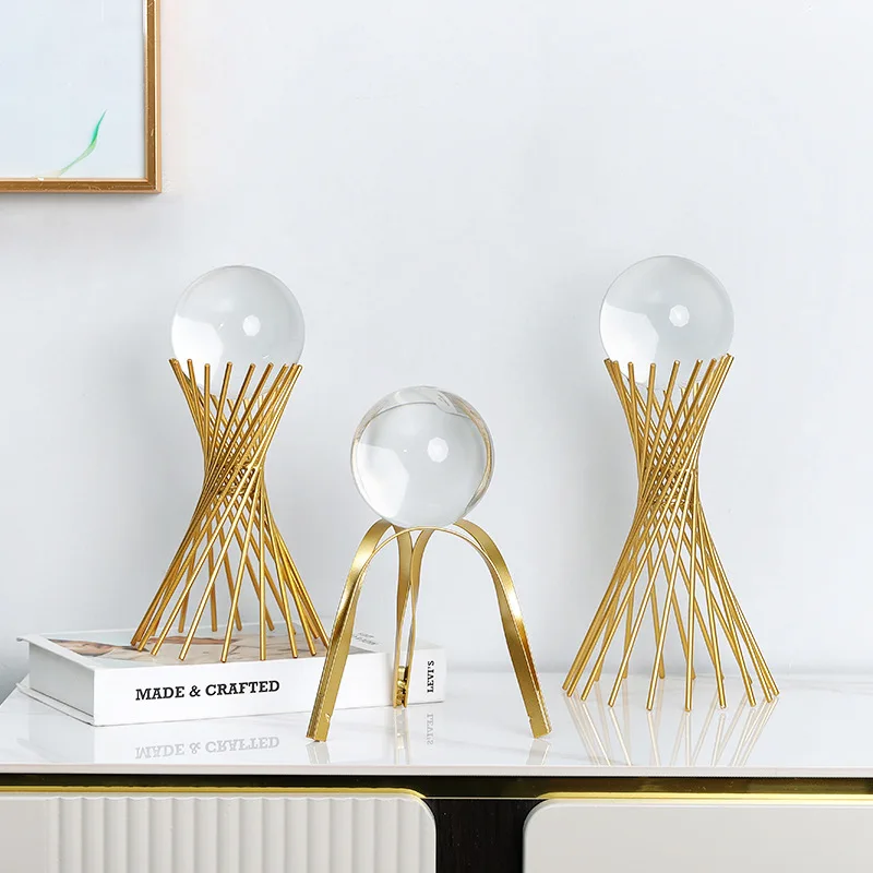 Brass Interior Modern  Table Living Room Gold Deer Accessories Other Luxury Crystal Ball Decoration Home Decor For Home
