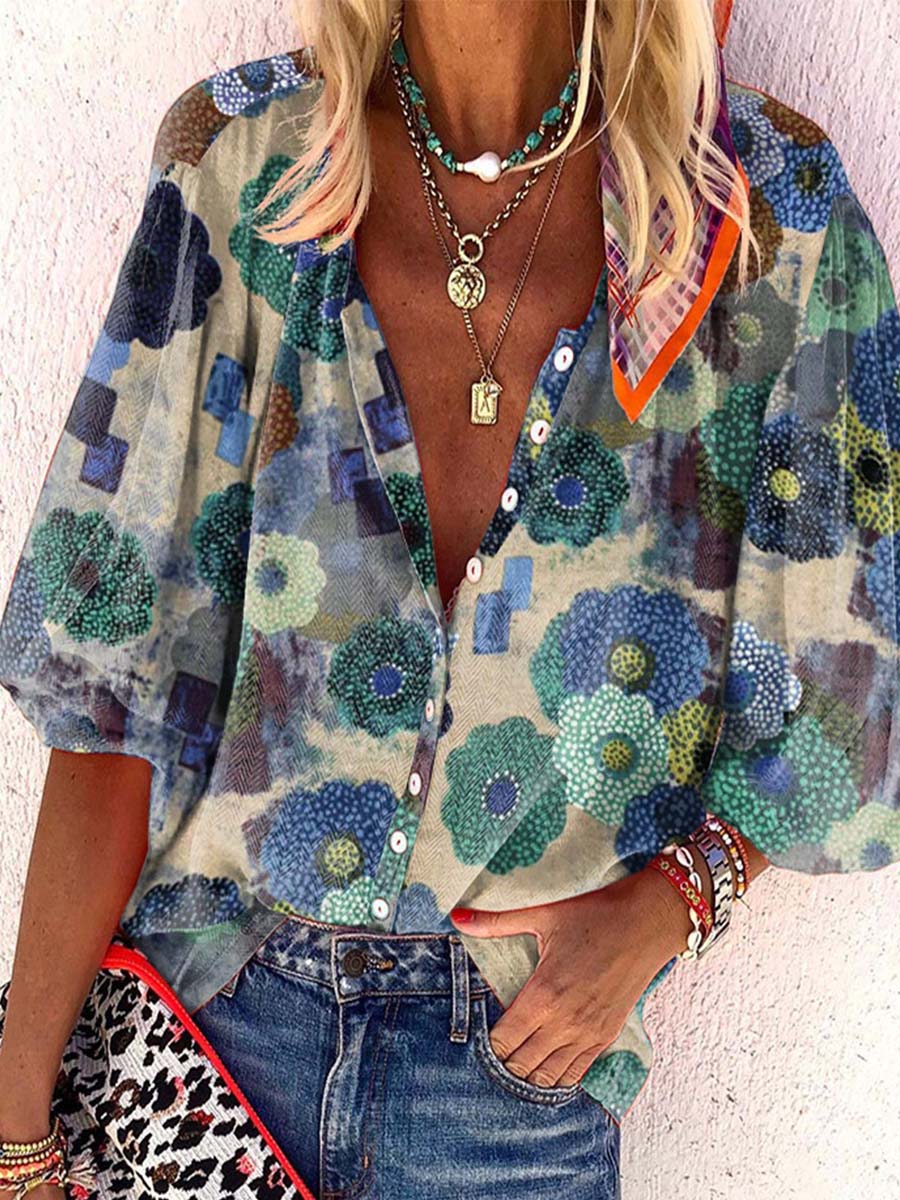 Loose Printed Button Shirt (3 colors)