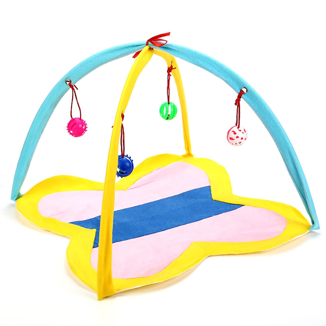 Portable Cat Tent With Hanging Toy