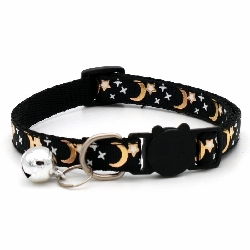 Pet Bronzing Moon Xingx Cat Dog Collar Cat Buckle Gold Separated Reflective Safety Buckle Collar