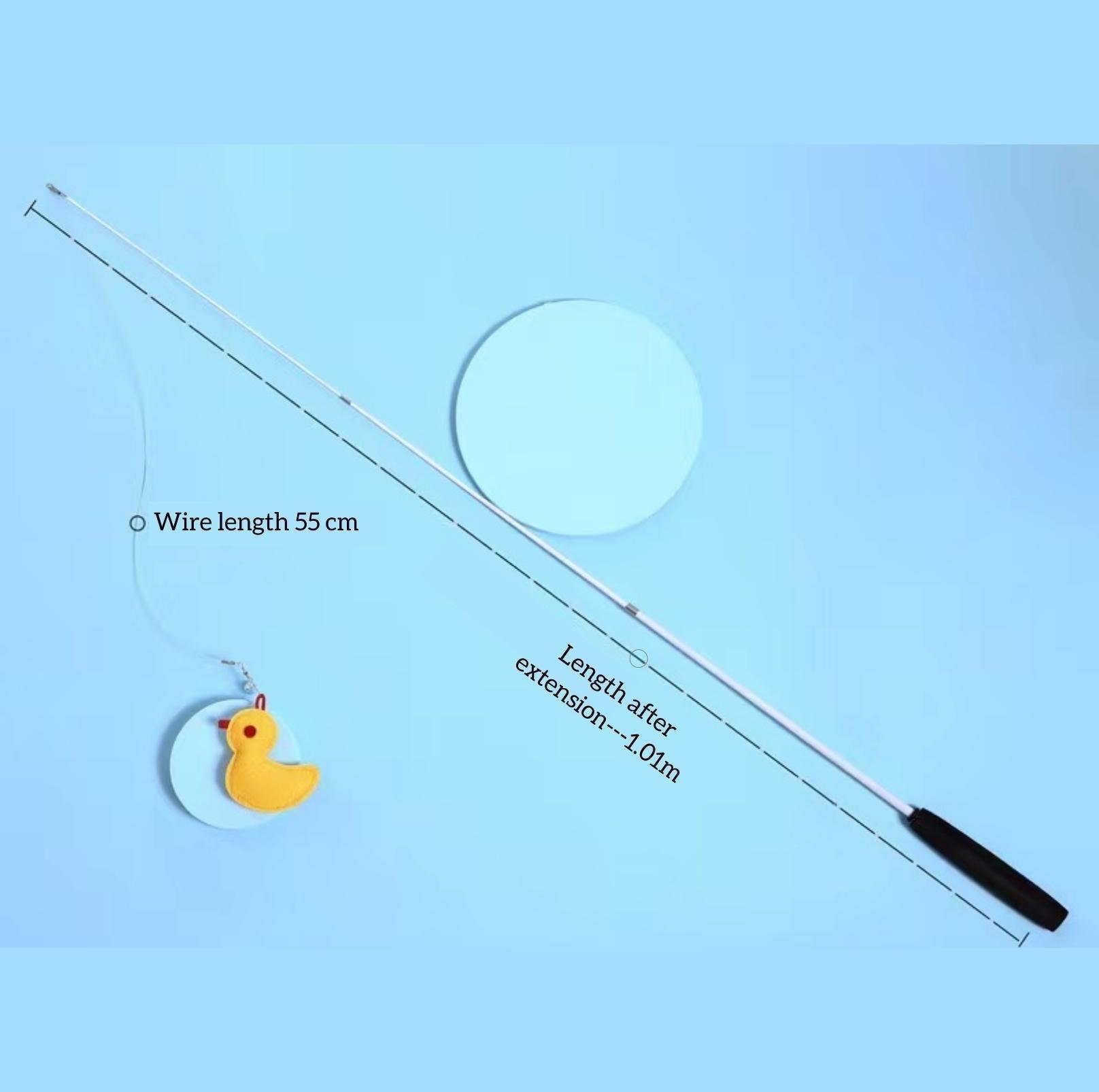 Premium Retractable Catnip Cat stick Toy with 5 Cartoon Heads