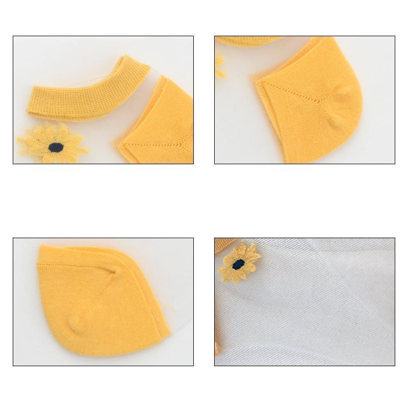Translucent Daisy Socks. 5 pairs