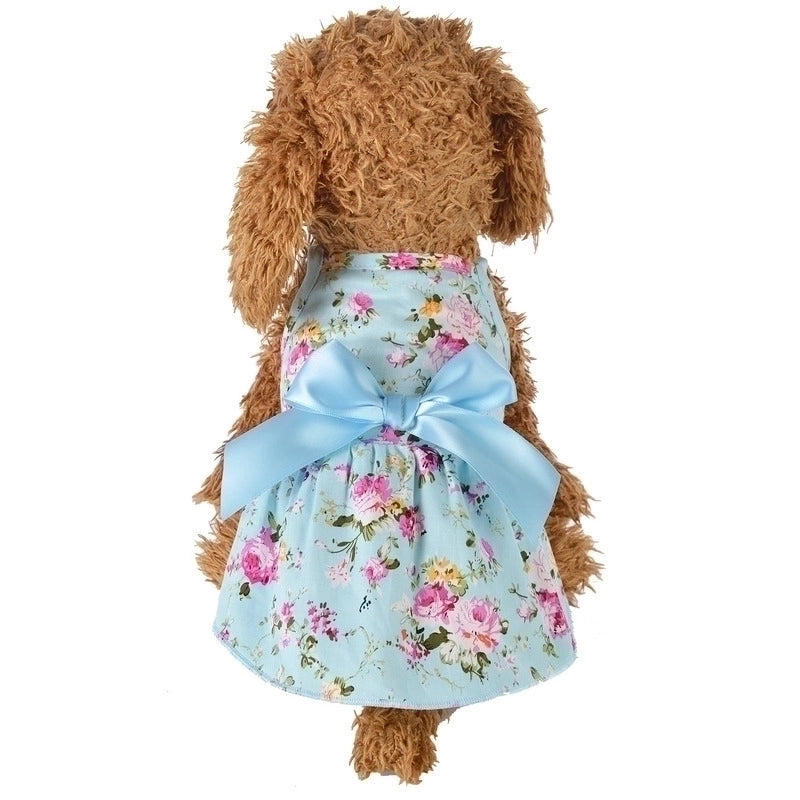 Princess Cotton Color Block Printing Pet Clothing