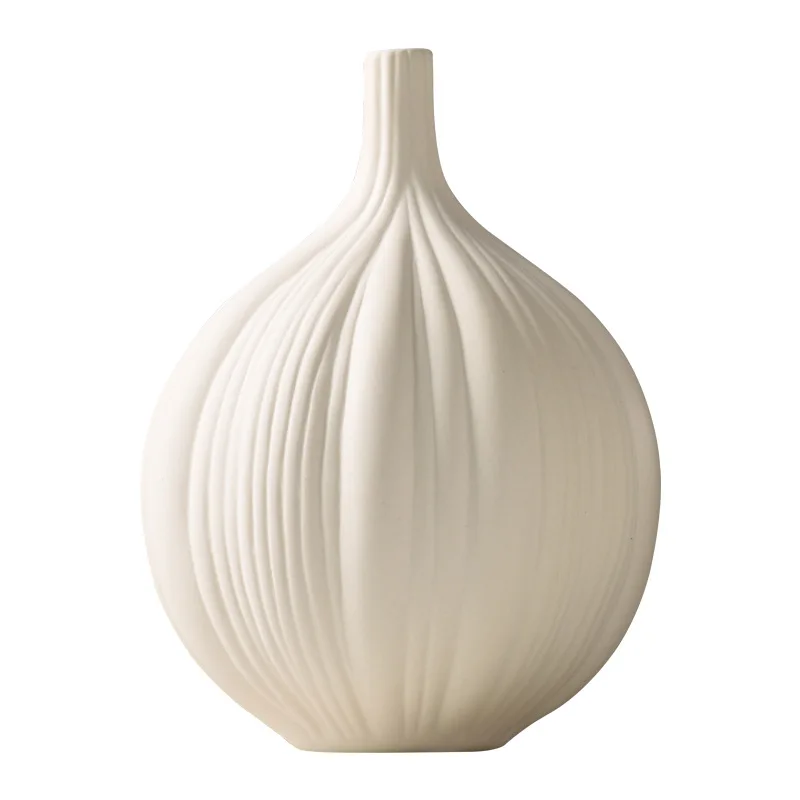 White Minimalism Personalize Vase Flower Arrangement Tabletop Modern Abstract Geometric Ceramic Vases