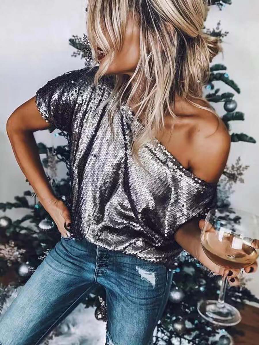 Wine and Shine Sequin Top