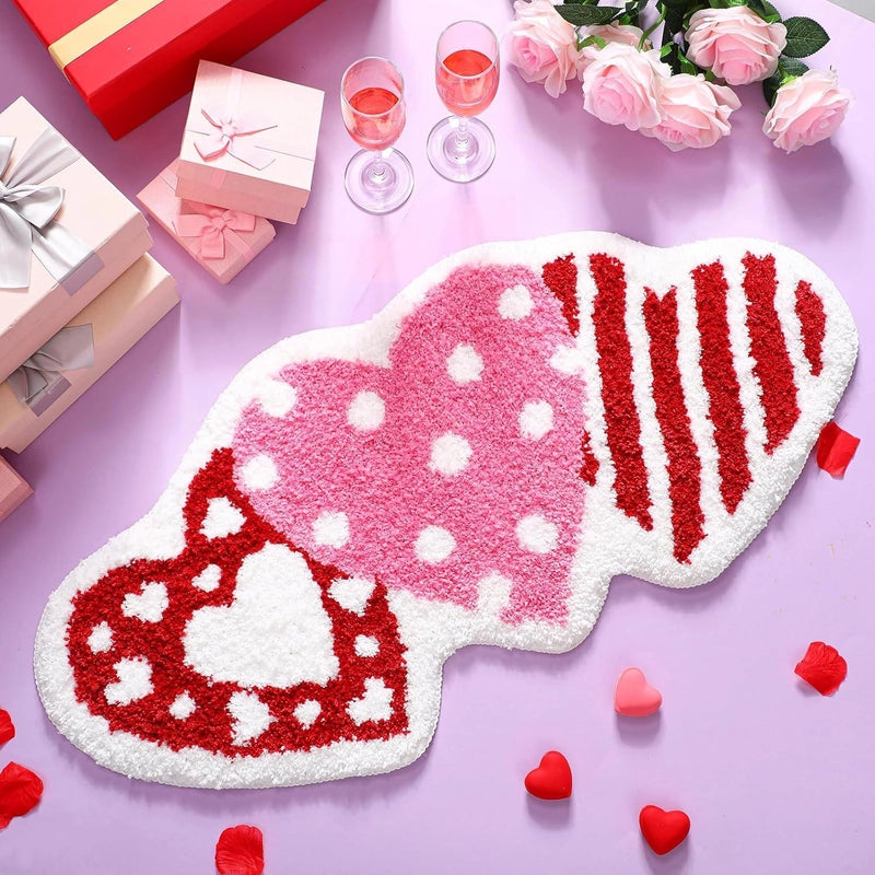 Valentine'S Day Casual Elegant Letter Heart Shape Polyester Carpet Bathing