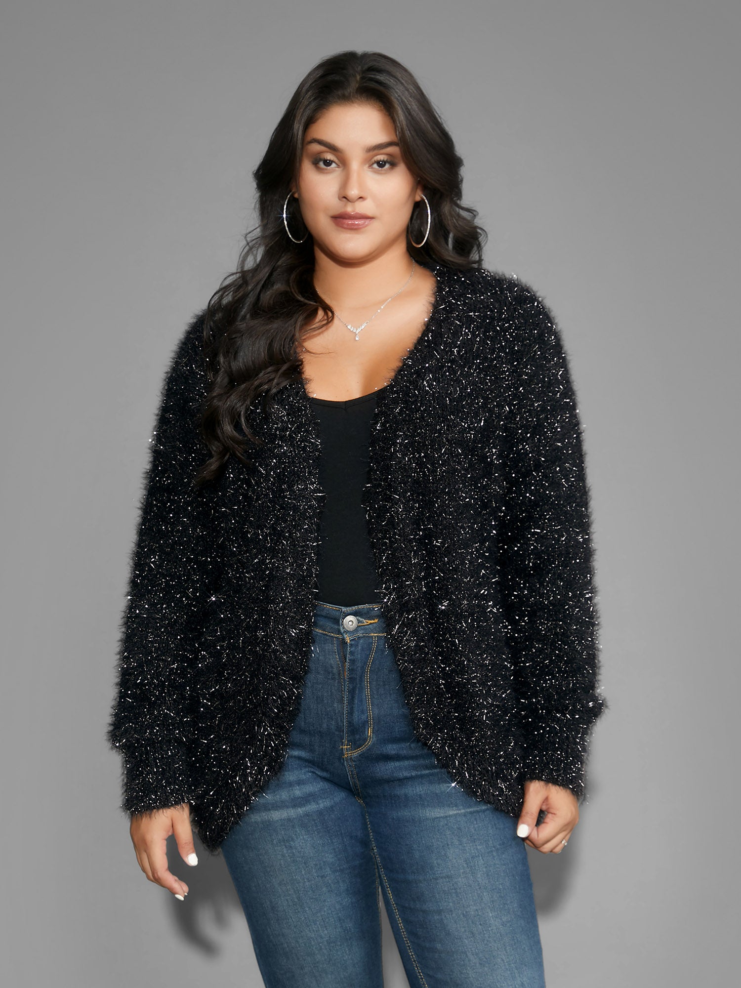 Luxe Fluffy Open Front Cardigan