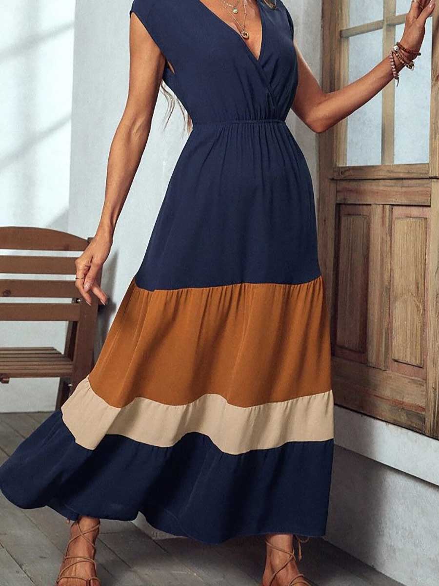 Airy Floral Multi-Patchwork Dress