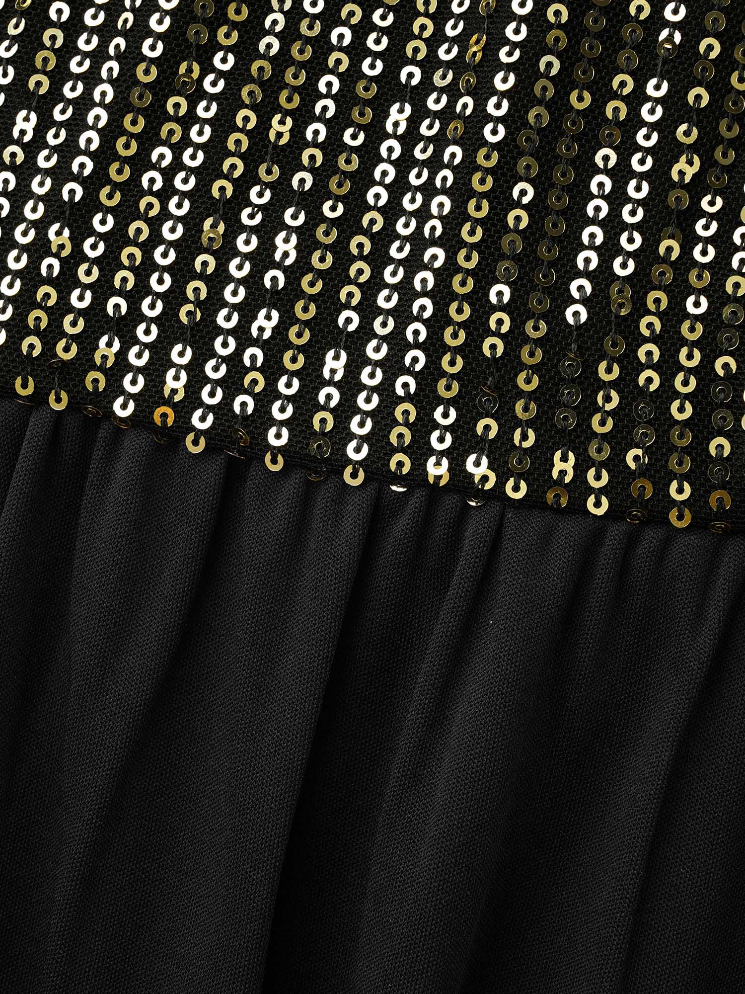 Sequin Patchwork Dolman Sleeve Dress