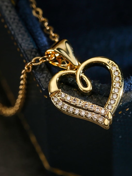 Cubic Zirconia Heart Shaped Pendant & Chain
