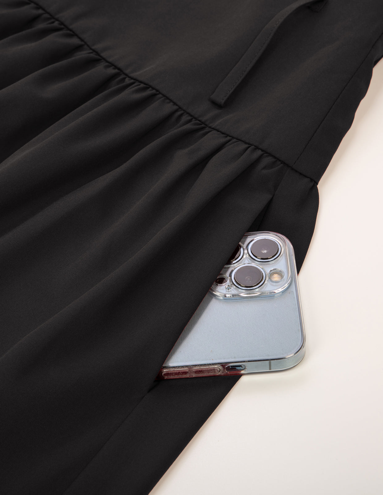 Belt Decorated Skirt Elastic High Waist Tiered  A-Line Skirt