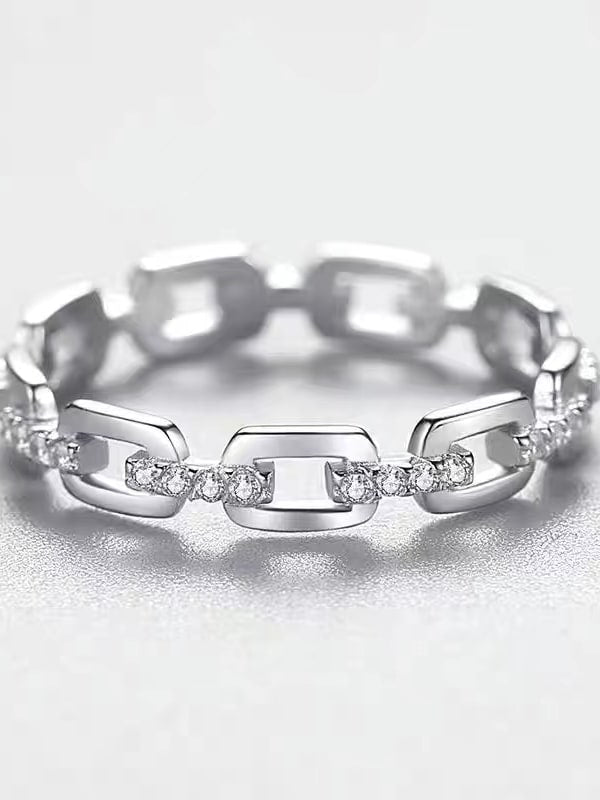 925 Sterling Silver Cubic Zirconia Band Ring