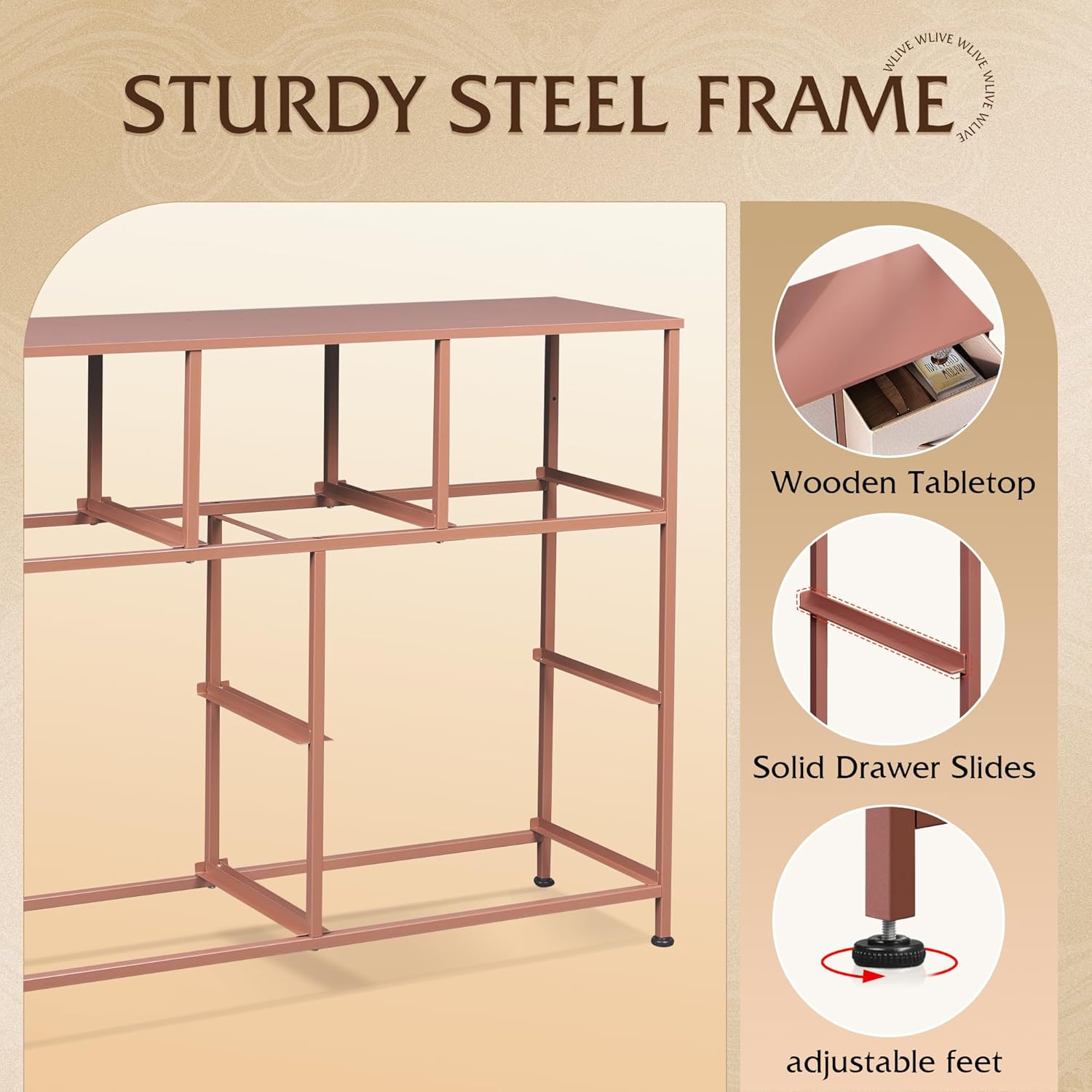 WLIVE 7 Drawer Dresser TV Stand, Dressers for Bedroom, Fabric Storage Tower