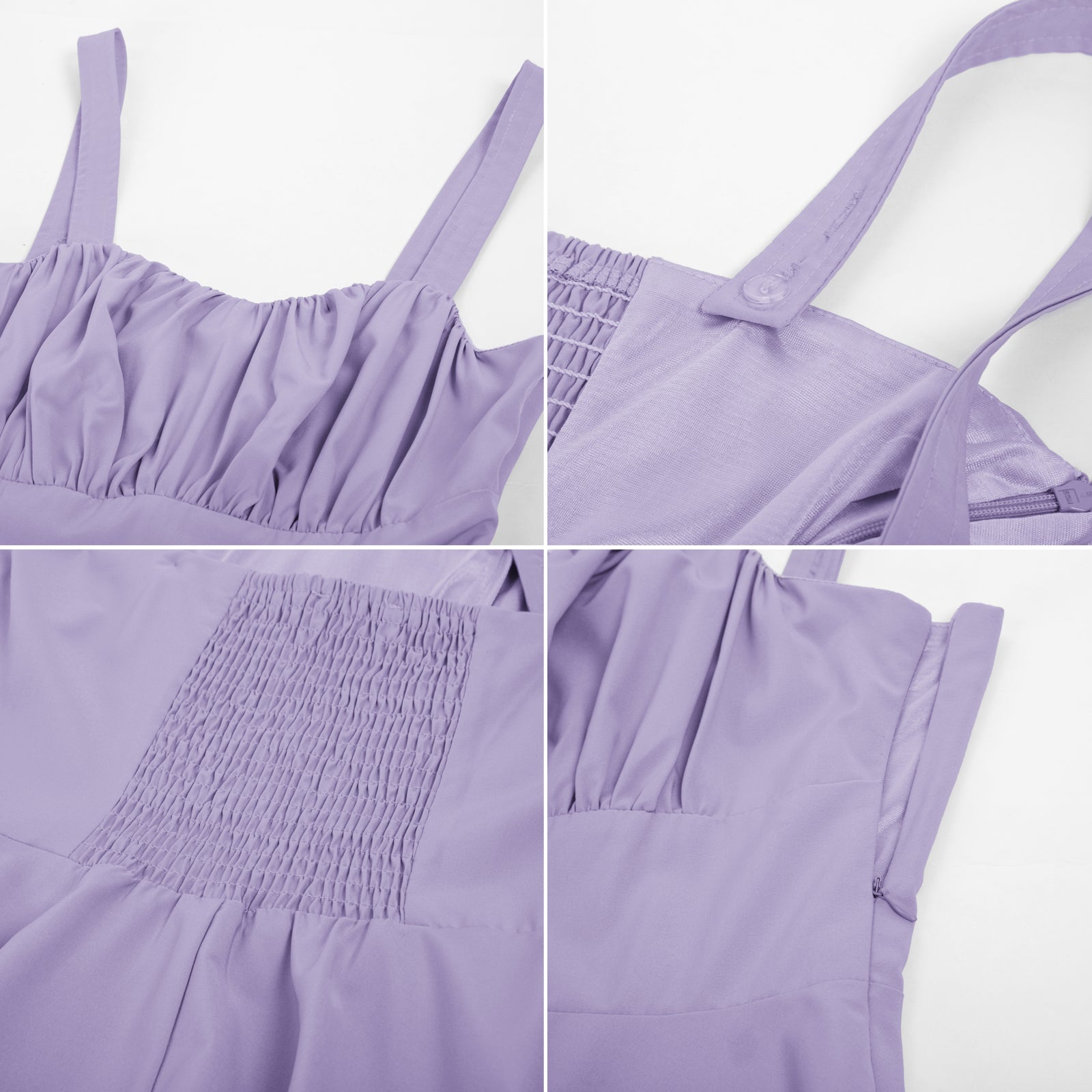 Vintage Solid Color Two-Way Defined Waist Dress Ruched Bodice Flared A-Line Dress