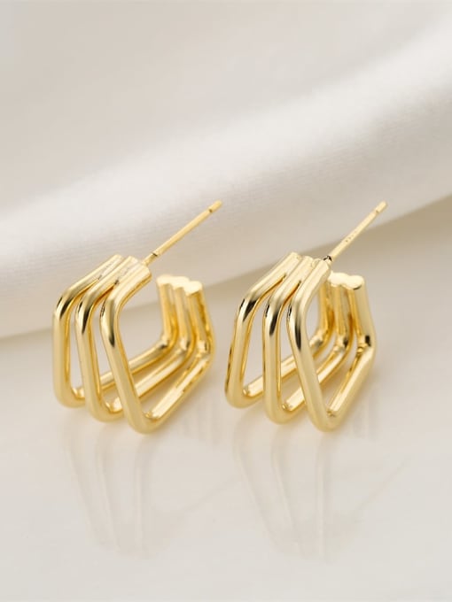 Gold Square Hoops