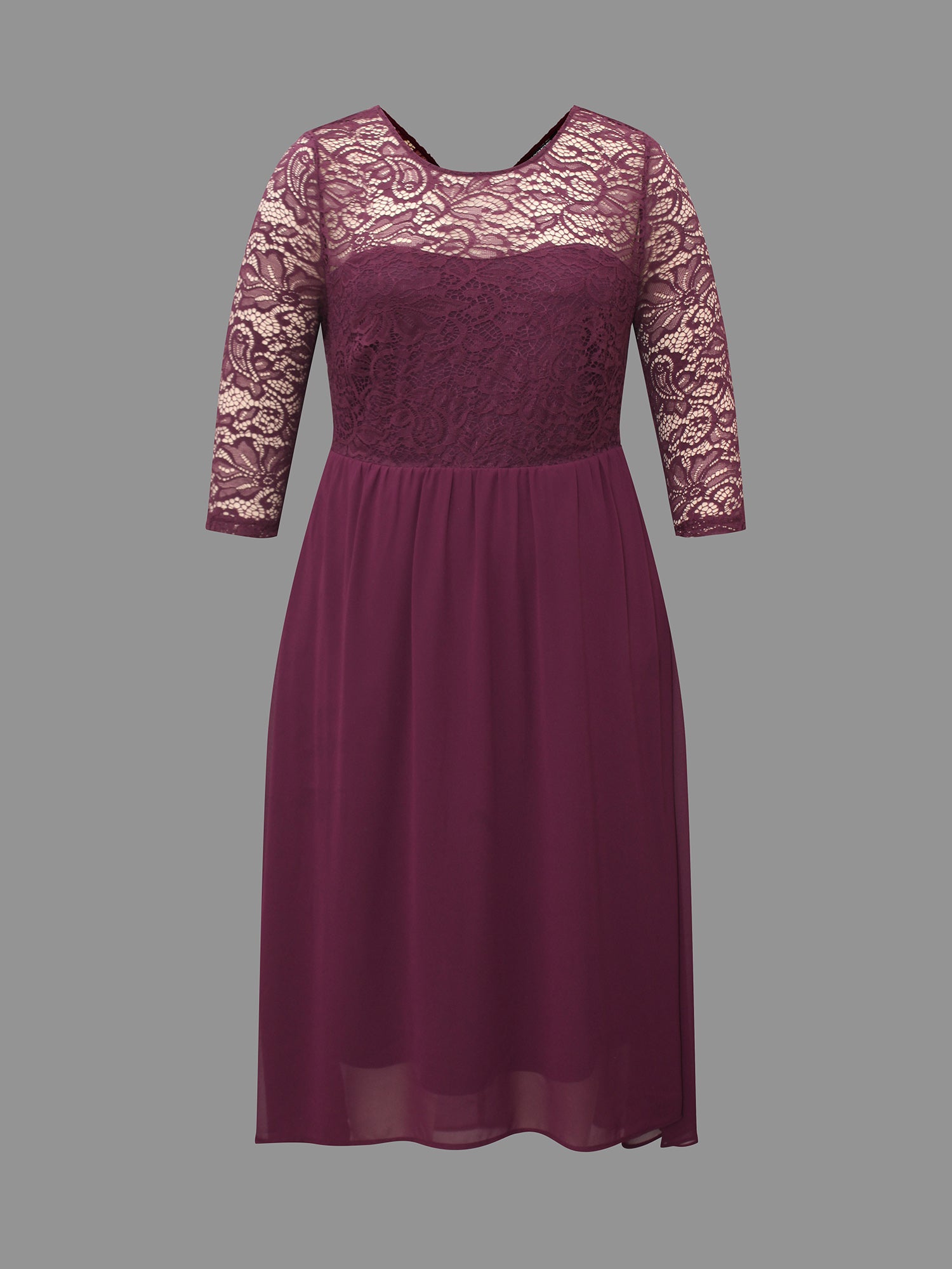 Crochet Lace High Low Hem Midi Dress