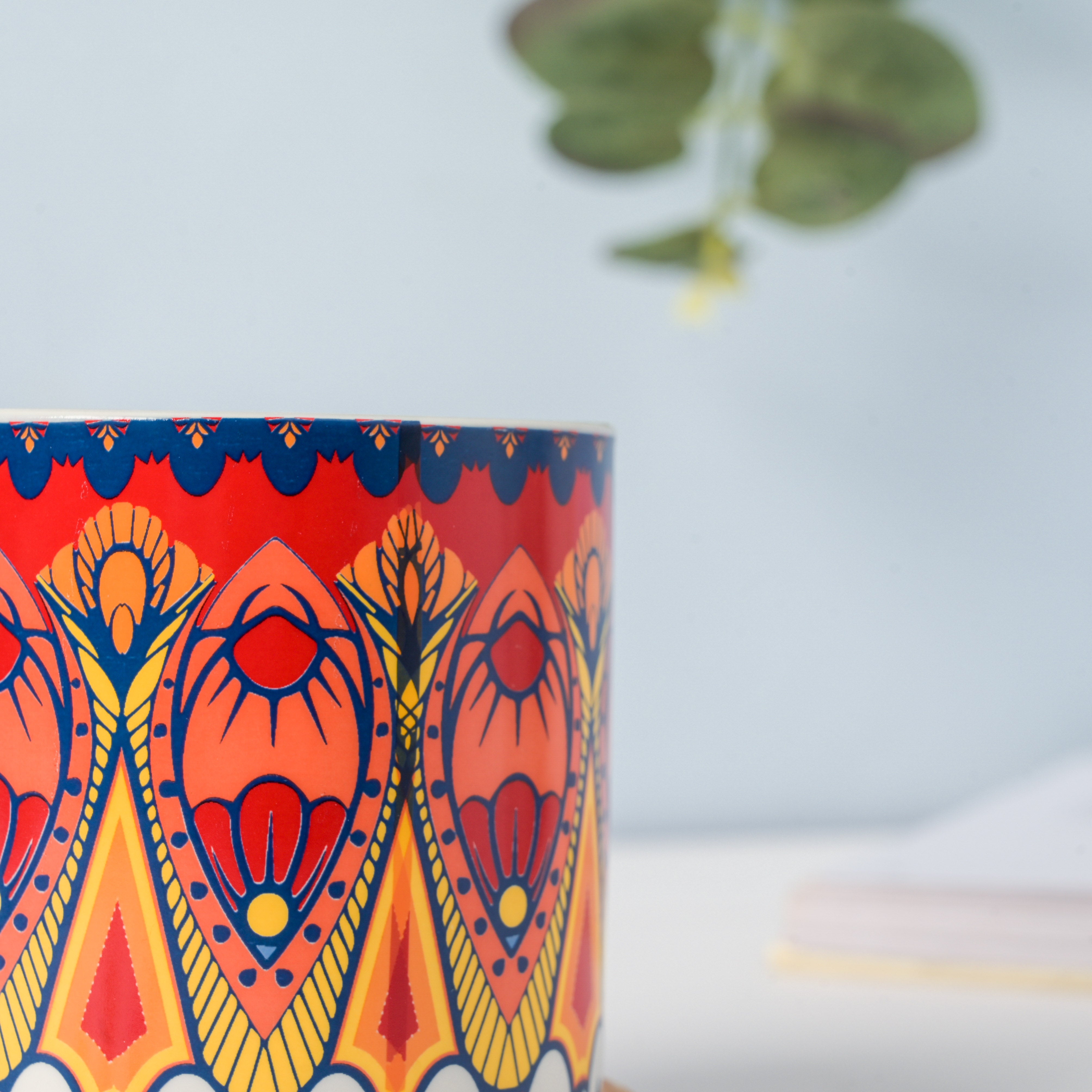 Beaming Red Planter With Coaster