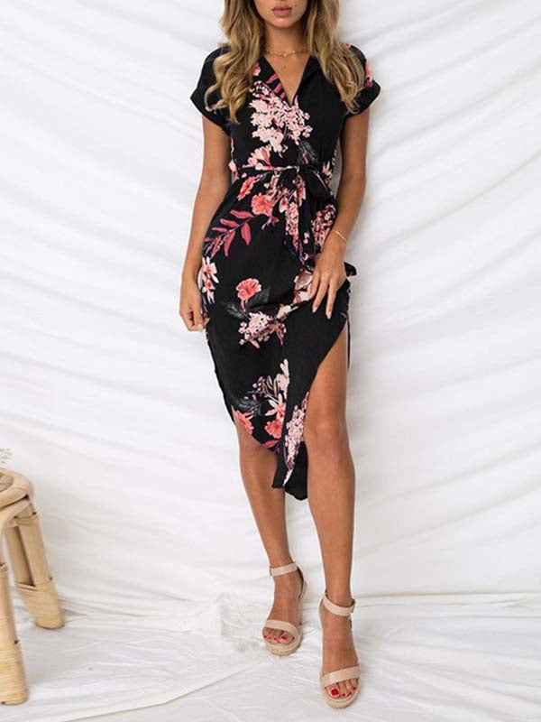 Trendy Printed Asymmetrical Dress