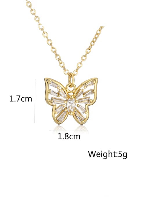 Cubic Zirconia Butterfly Pendant & Chain