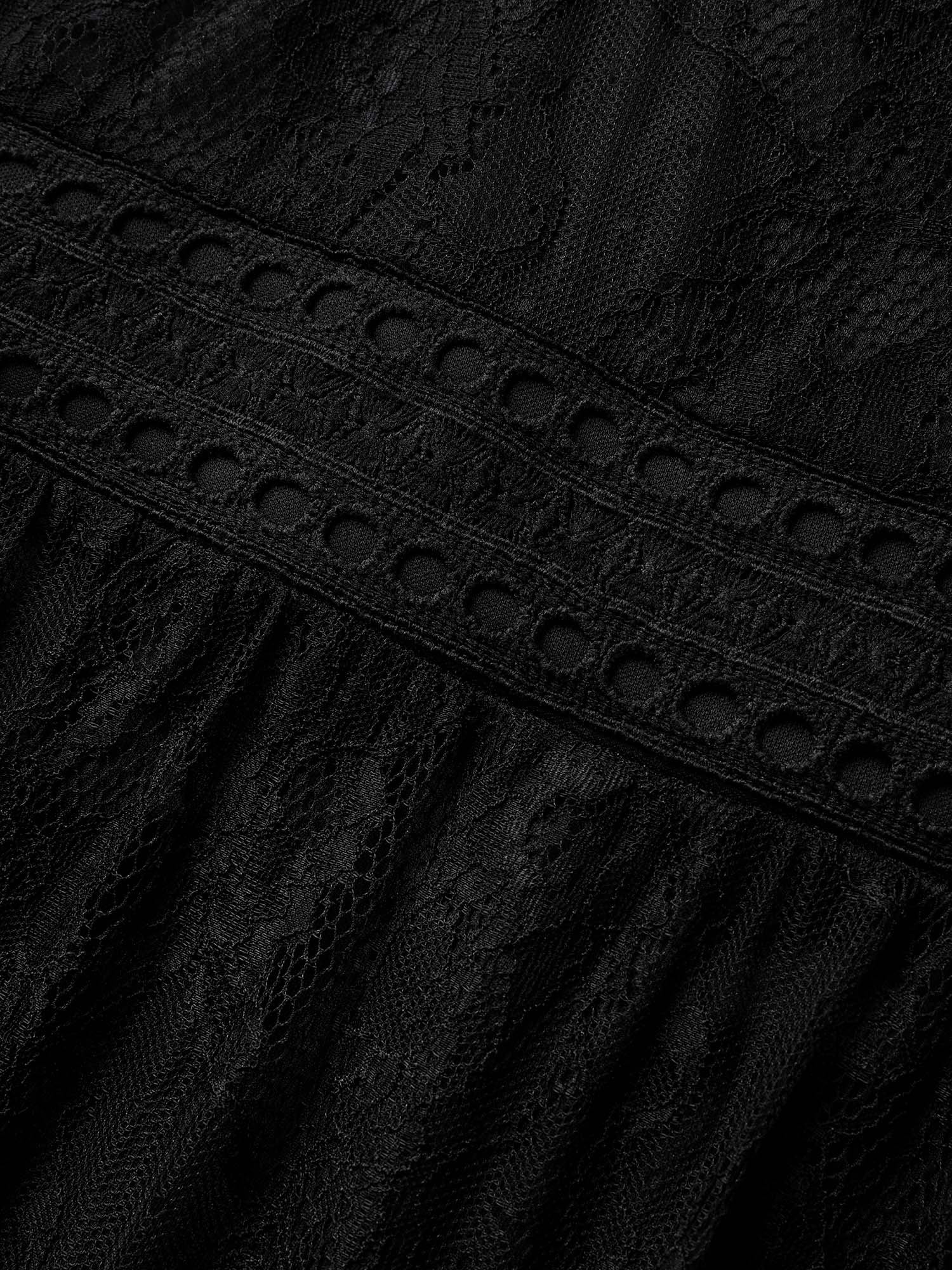 Crochet Lace Mesh Pocket Tank Dress