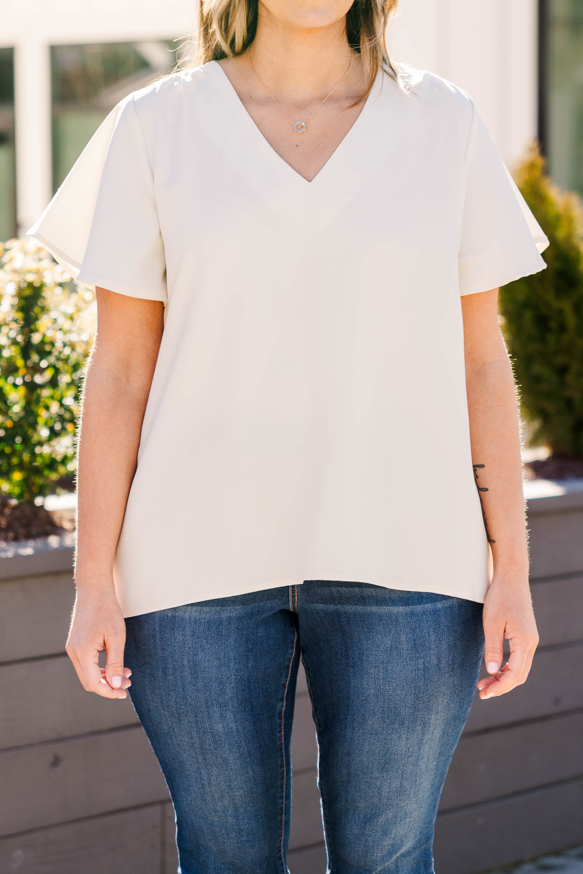 Break Room Chat Top. Ivory