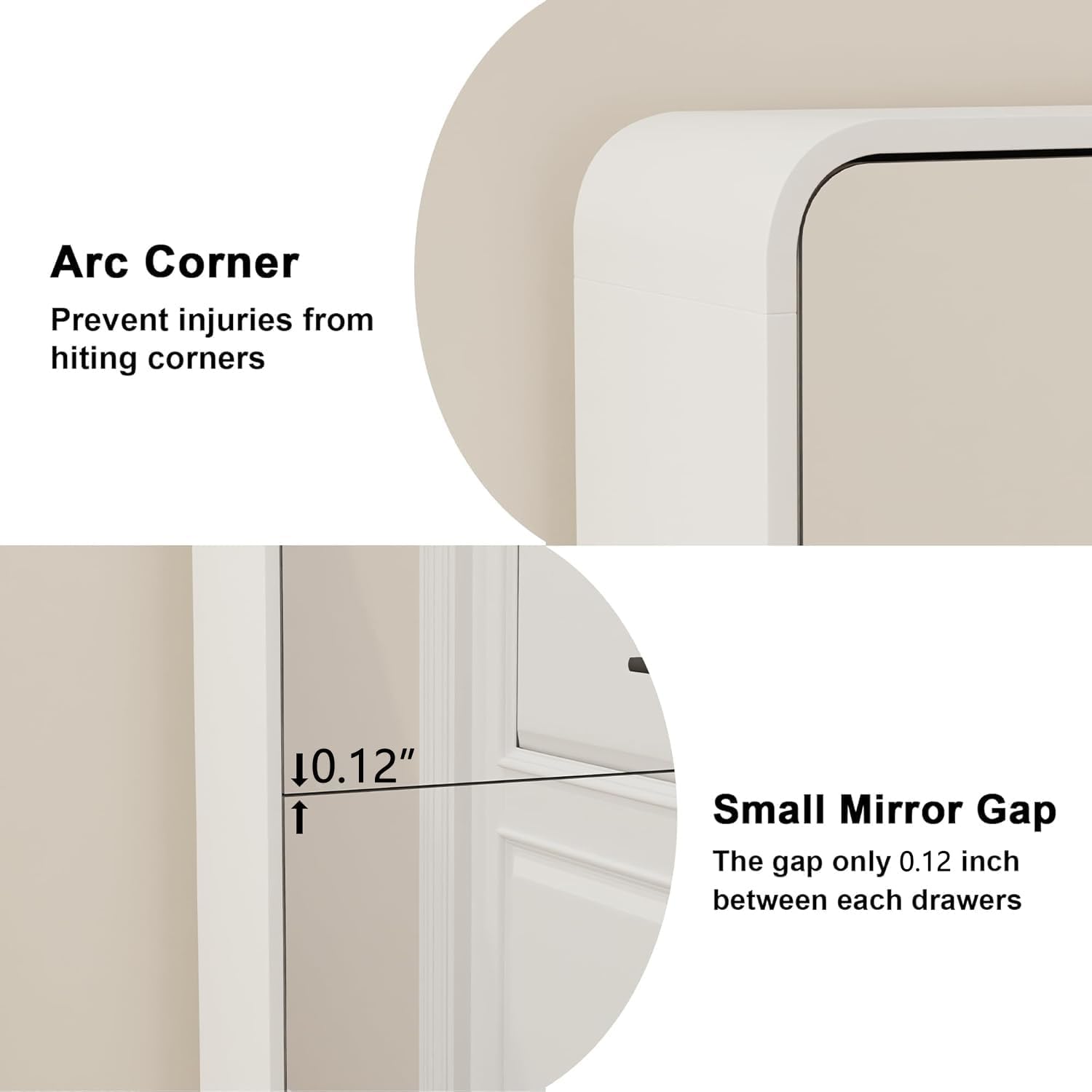 Entrance Shoe Locker, 5 Tier Full Length Mirror Shoe Organizer Wooden Narrow Shoe Cabinet, White Shoe Rack for Front Door Entrance Outdoor