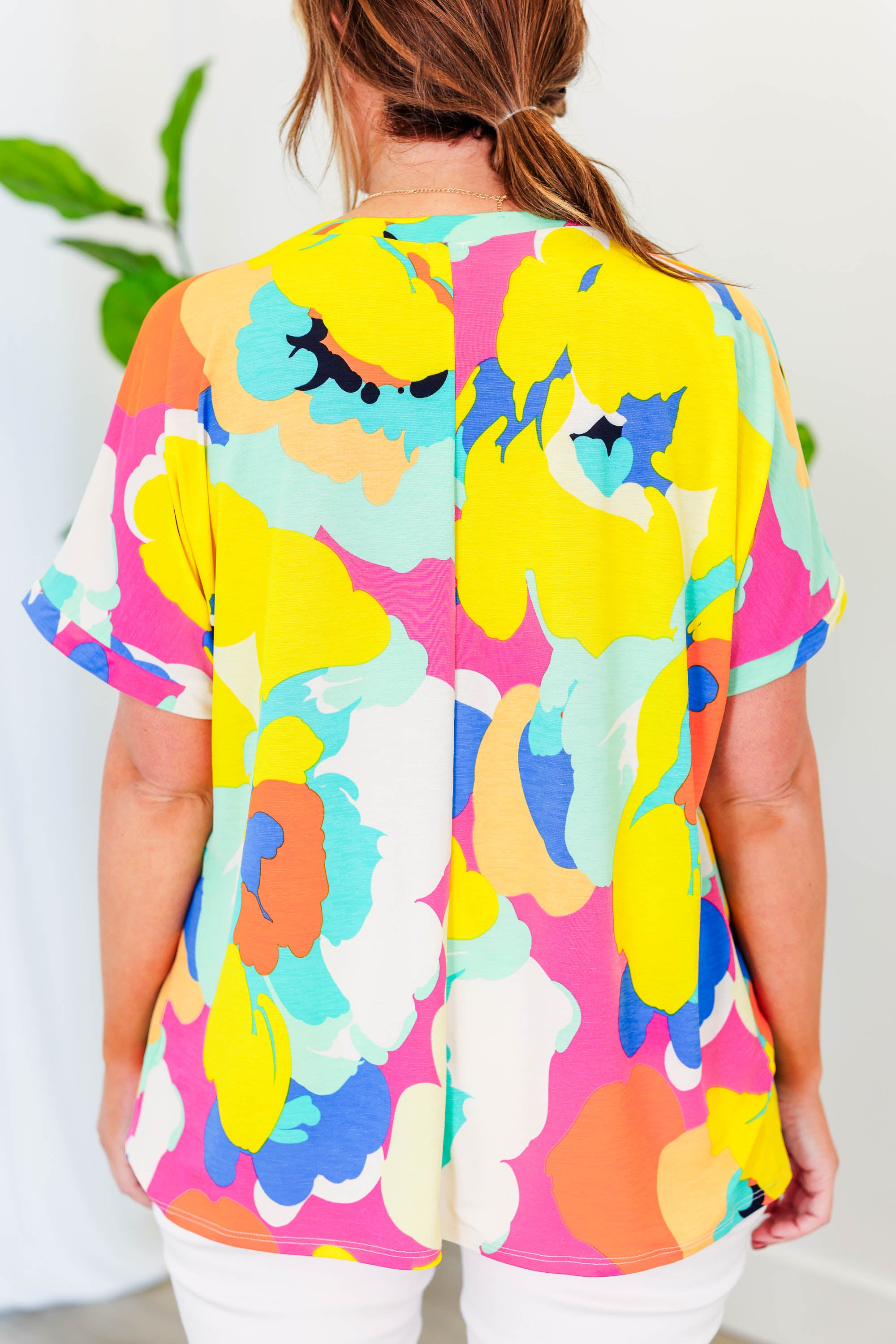 South Of The Sea Top. Yellow-Mint