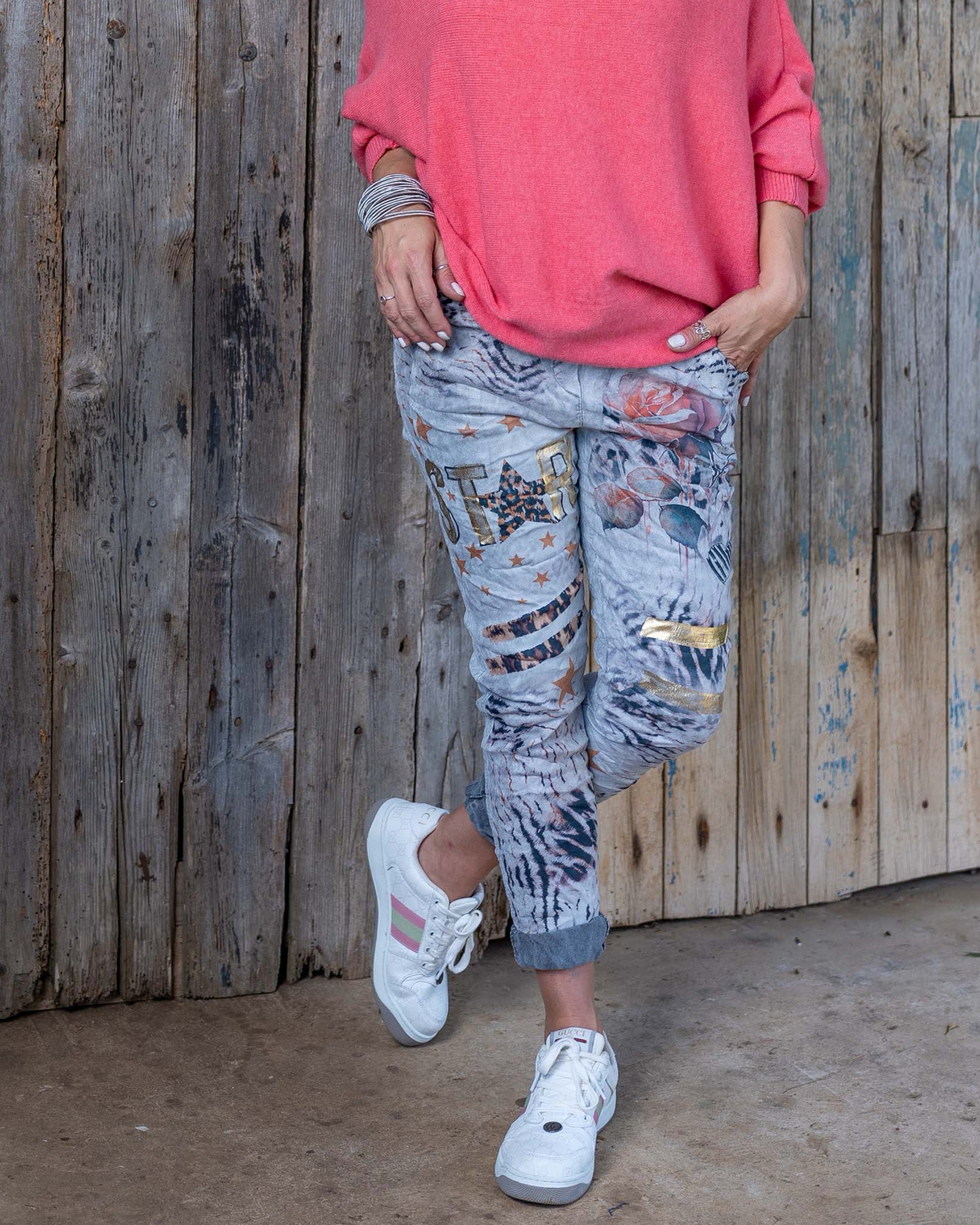 Star-Struck Drawstring Pants | Grey
