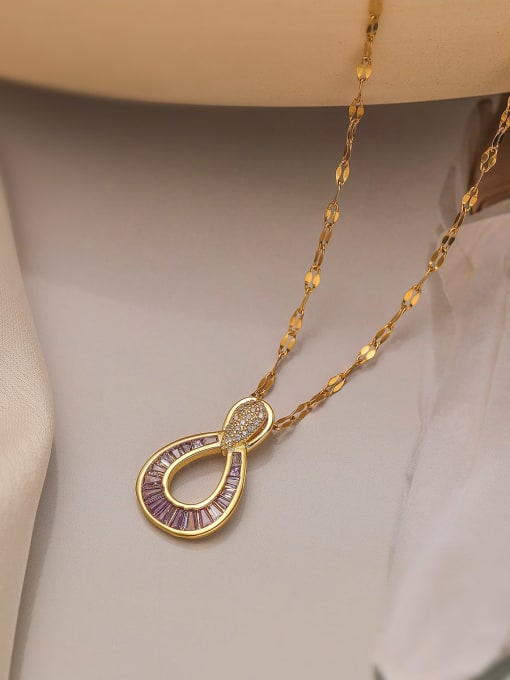 Cubic Zirconia Hoop Pendant & Chain